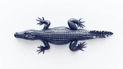 Naklejka premium Dark gray crocodile figurine