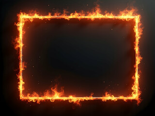Dynamic frame with fiery edges for graphic design projects offering a vibrant border effect and burnt textures enhancing the visual impact of presentations