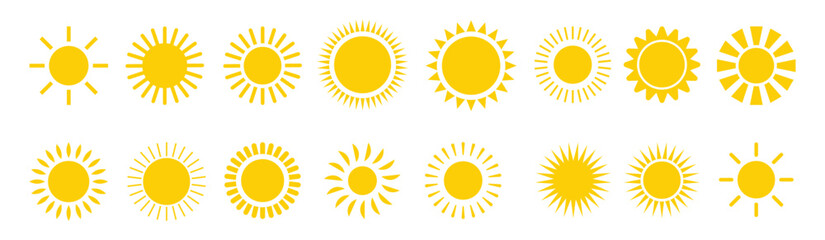 Set of sun icon. sun icon collection set vector stock illustration