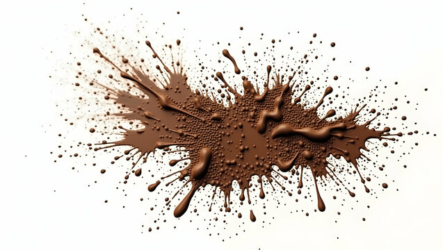 Dynamic mud splatter art installation showcasing a realistic corner spray formation against a clean backdrop ideal for artistic and creative projects