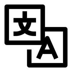 Outline Icon of special character translate