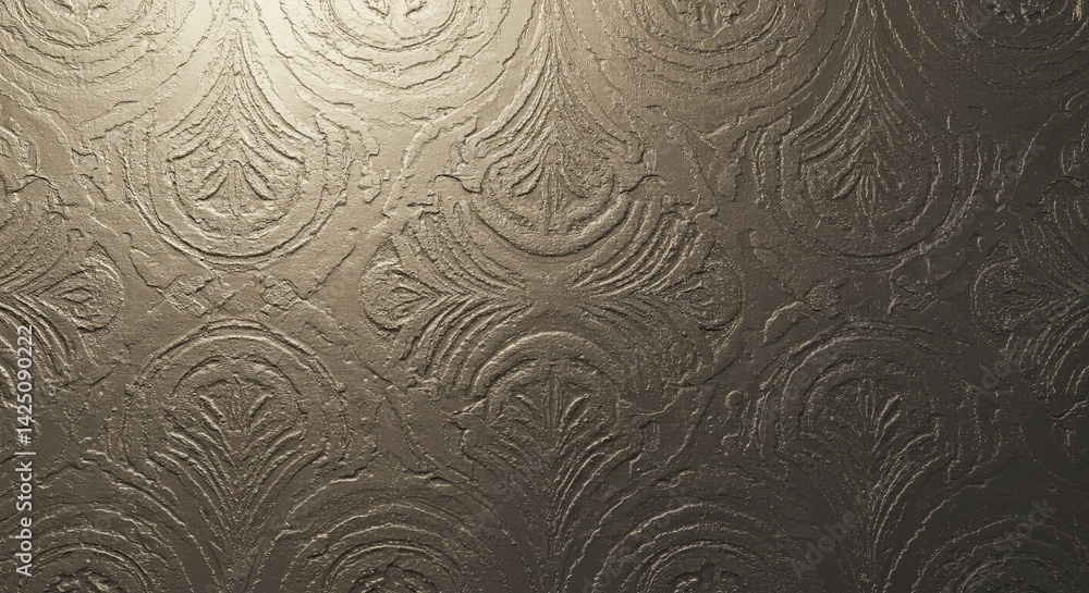 Poster A wall with a pattern of circles and squares