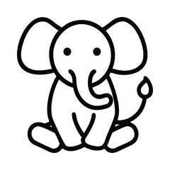 Fototapeta premium Elephant Face - Cute Minimal Vector for Kids