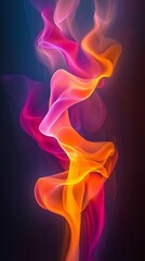 Obraz premium Abstract vibrant smoke swirls in dark background