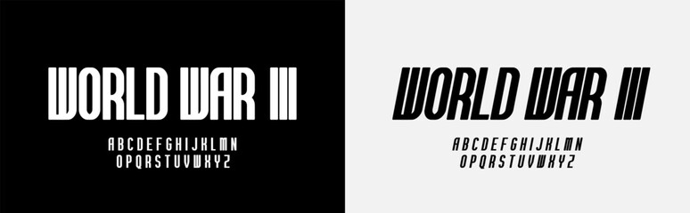 Modern Bold and Heavy Font. Urban culture lettering for fashion, logo, brand etc. Typography Typeface Uppercase Lowercase and Number. Editable Vector Illustration.