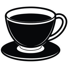 cup of coffee silhouette on white background, Vector illustration, bird, icon, svg, characters, Holiday t shirt, Hand drawn trendy Vector illustration, raven on a branch