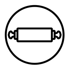 Rolling Pin Vector Line Icon Design