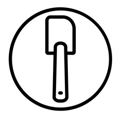 Silicone Spoon Vector Line Icon Design