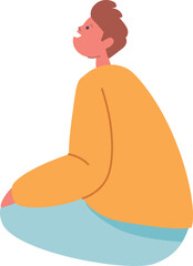 Amazed boy kid listening vector illustration