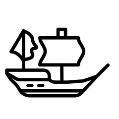 Torn Sailboat Vector Line Icon Design