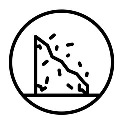 Isolated Cliff Vector Line Icon Design