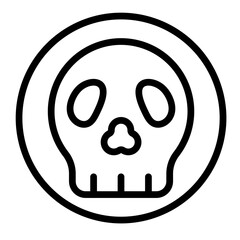 Skull Cave Vector Line Icon Design