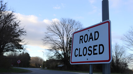 Road closure active warning sign