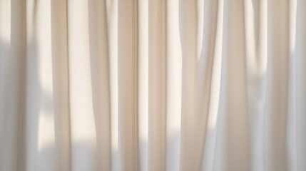 Obraz premium A soft, textured curtain gently drapes, allowing light to filter through, creating a serene and airy atmosphere.