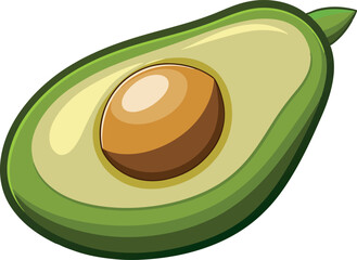 A vibrant vector illustration of a fresh avocado, creatively styled to represent delicious juice-making fruit in a beautiful, artistic design.