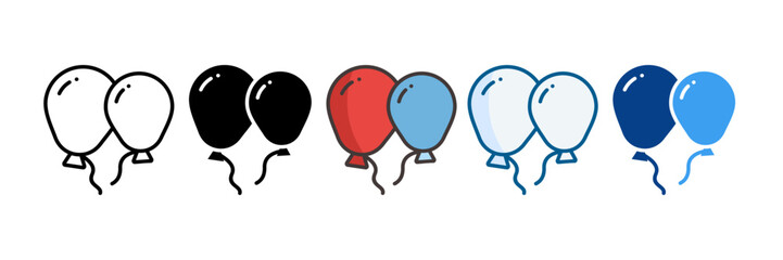 Balloons Icon Set Multiple Style Collection