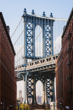 Manhattan bridge from Brooklyn, New York city, United States