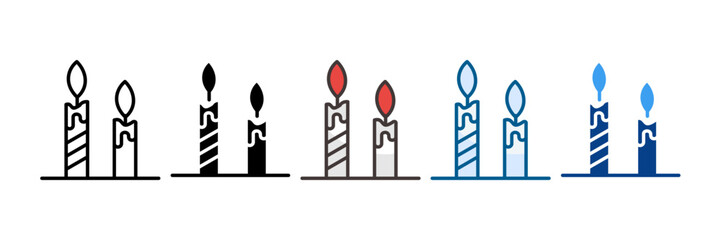 Candles Icon Set Multiple Style Collection