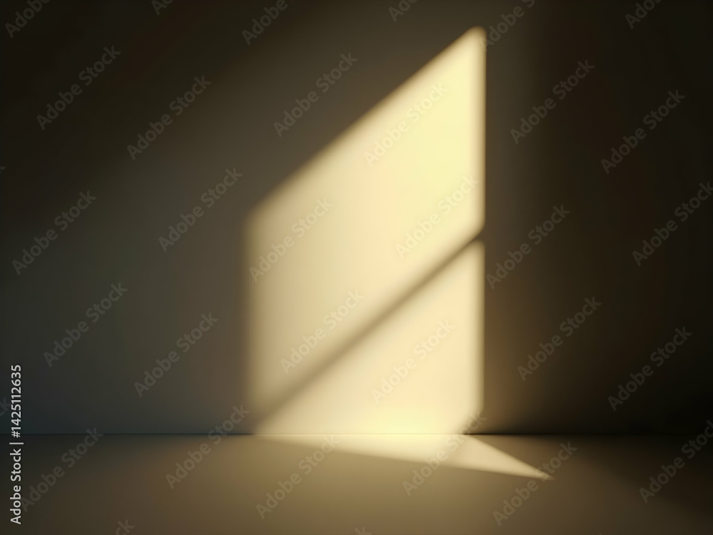 Aufkleber illuminating geometry, a study of light, shadow, glow and blurred edges on a wall, creating an abstr