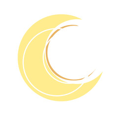 Moon glow yellow illustration icon line vector 2d style