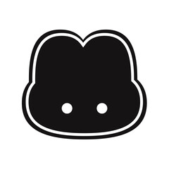 Bunny black white cute illustration icon line vector 2d style