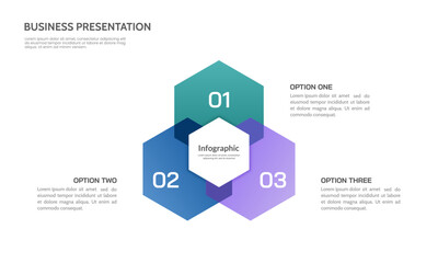 Infographic of 3 Integrated Options. A Systematic Approach to Streamlining Business Processes. Vector illustration.