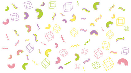 Fototapeta premium Colorful pattern suitable for backgrounds, designs, and textiles. Geometric shapes and wavy lines shown beautifully in mesmerizing arrangement.