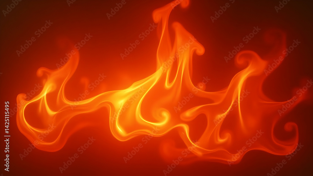Aufkleber intense orange and red fire overlay showcasing dynamic fluid motion with high resolution details per