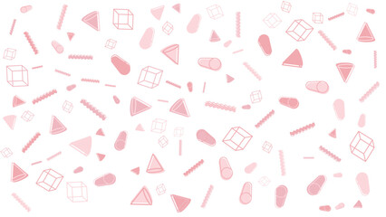 White background with pink geometric shapes. Perfect for modern design projects, invitations, posters, and social media graphics. Versatile and trendy.