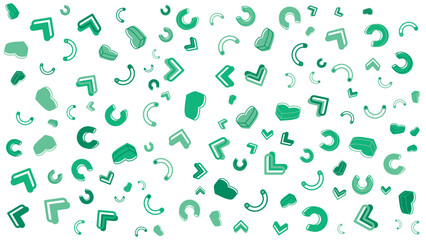 Green arrows and hearts on a white background. Suitable for eco friendly concepts, love, direction, growth, and positivity themed designs.