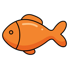orange fish toy kids flat color vector illustration template design