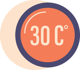 High temperature on display vector illustration