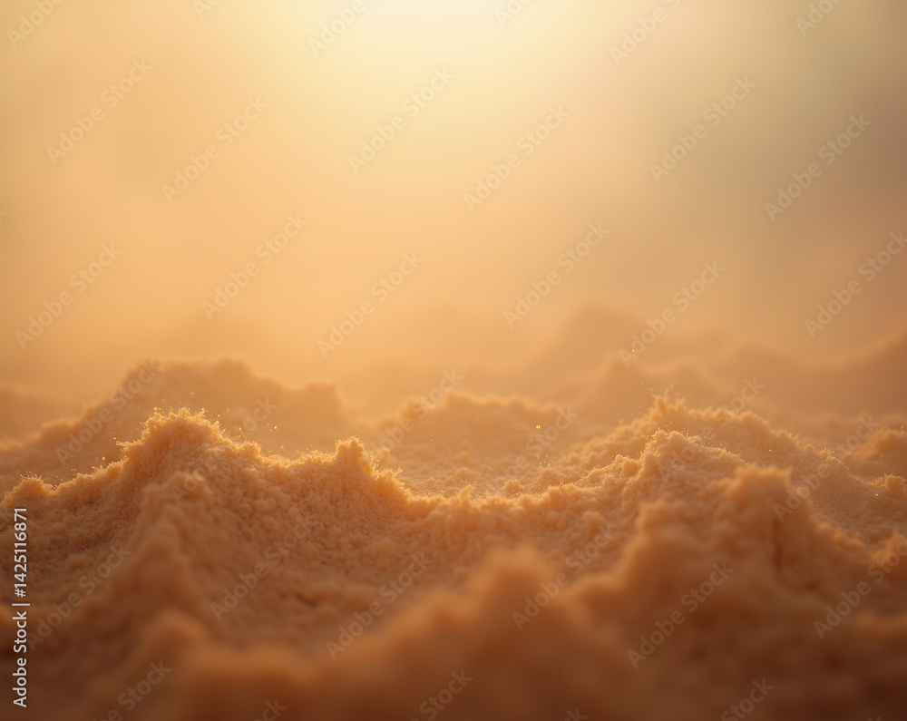 Poster intricate macro texture showcasing soft gradients and a dusty ambiance evokes tranquility and depth,