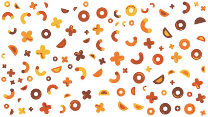 White background with orange brown and yellow shapes. Suitable for abstract backgrounds, wallpaper designs, and modern art concepts.