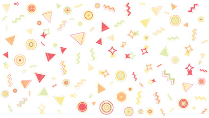 White background with colorful geometric shapes. Perfect for use in graphic design projects, presentations, web design, and educational materials.