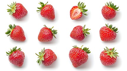 Strawberries Isolated White Background