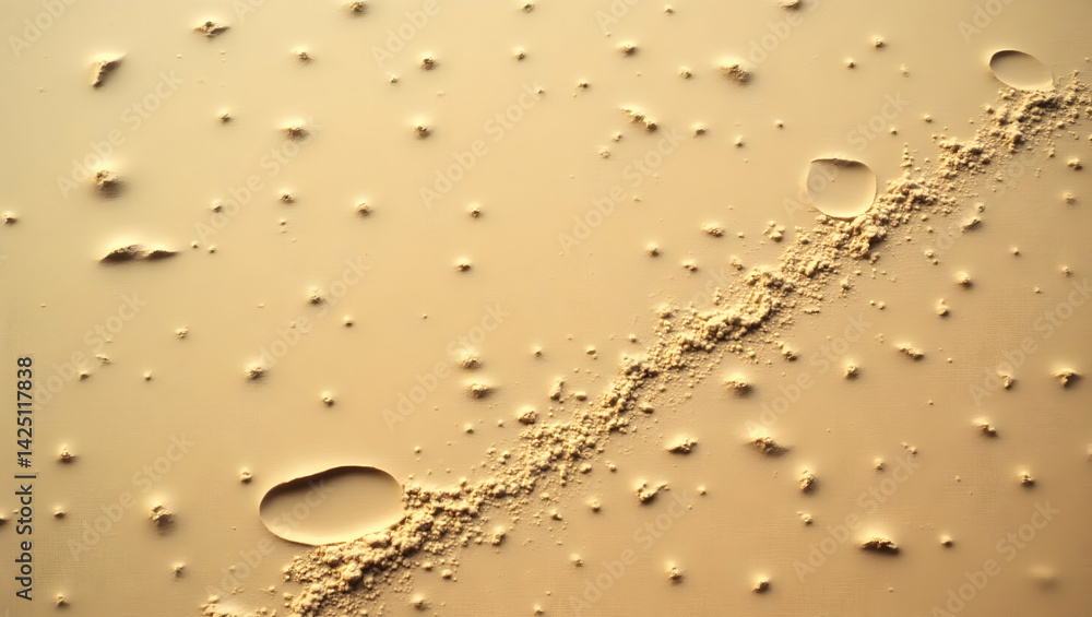 Poster intriguing top down composition displaying the delicate trail of loose sand across the pristine surf