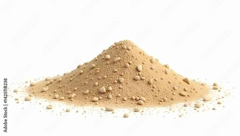 Poster isolated pile of desert sand on transparent background, a versatile element for design, simulation a