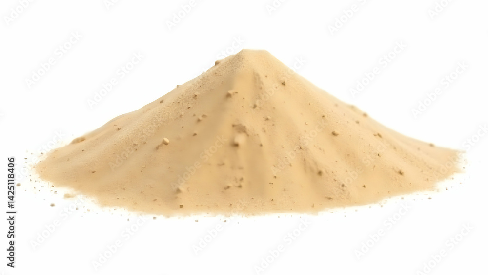 Poster isolated sand pile on white background showcasing desert element, earthy texture and simple composit