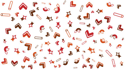 Geometric pattern with brown and red shapes. Suitable for backgrounds, packaging designs, textiles, and modern themed projects.