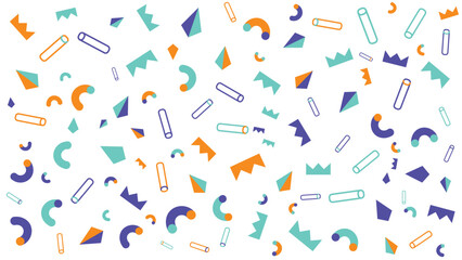 Pattern of colorful geometric shapes suitable for backgrounds, prints, textiles, packaging design, and geometric themed projects needing vibrant visuals.