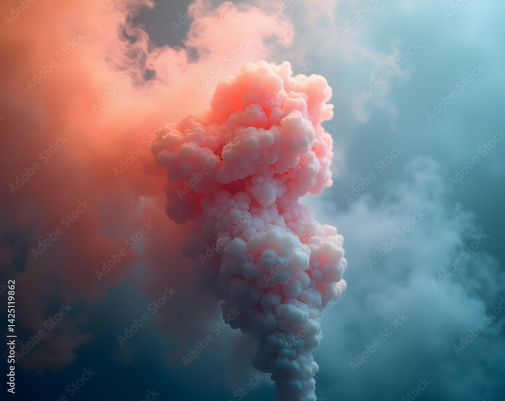 Poster macro photography captures soft gradients in a plume of smoke creating an ethereal and dreamlike com