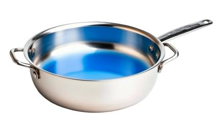 Isolated Frying Pan with Blue Interior on a Transparent Background Photo