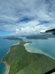 aerial view of tropical island