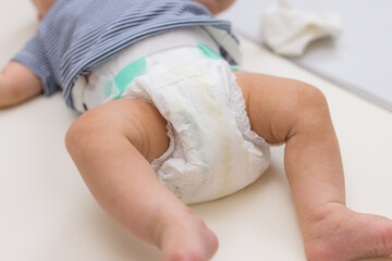 Baby Diaper with Wetness Indicator Line Feature