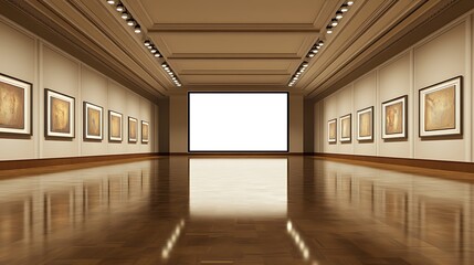 Obraz premium Empty art gallery, polished wooden floor