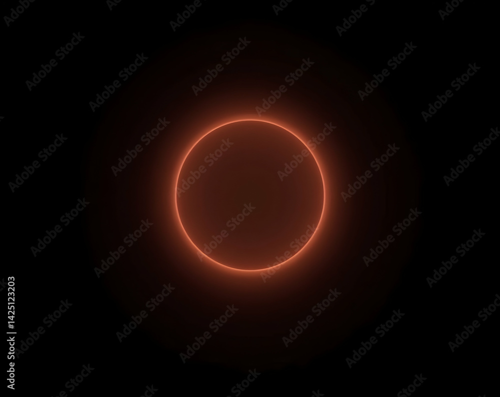 Poster mystical glowing circle illuminating the infinite depth, creating a futuristic and modern aesthetic,
