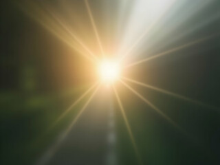 Obraz premium Radiant light beams emanating from a central point, casting ethereal glows across the surroundings, evoking a sense of awe and wonder in a soft, dreamy atmosphere