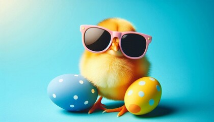 easter bunny with eggs. Happy Easter image.