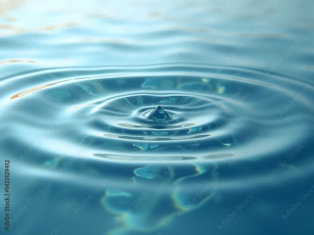 Poster serene aquatic ripples create a mesmerizing abstract pattern, showcasing the fluid dynamics and capt